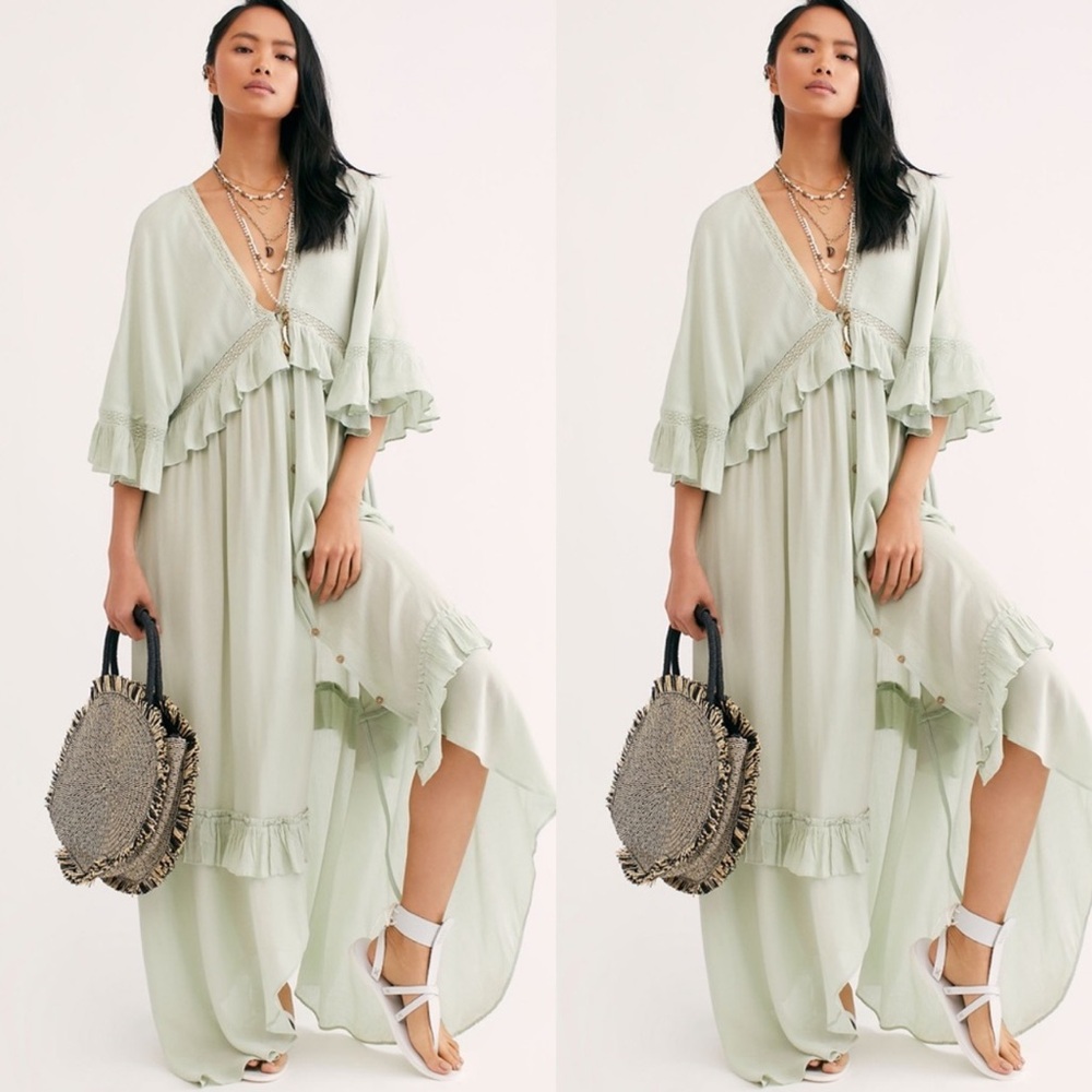 NWT Free People Endless Summer Paradiso Maxi Dress Vert Size Large Sold Out